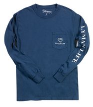 Lyman Life Long-Sleeve Lyman Life Vintage Signature Pocket Tee LAKEBLUE