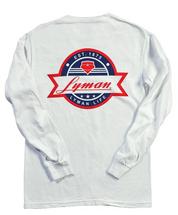 Lyman Life Mens Long-Sleeved Lyman: White with Multi Color Patch WHITE