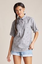 United By Blue Womens Tread Printed Popover LTGREY