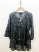 Charlie B Womens Embroidered Voile Top