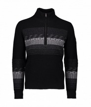 Obermeyer Mens Textured 1/2 Zip Sweater BLACK