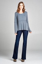 Sinuous Womens Garment Washed Top