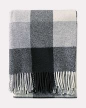 Pendleton Black/Ivory Eco-Wise Wool Fringed Throw
