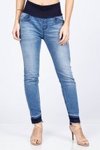 M Rena Womens Raw Edge High Waist Jeans