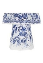 Tribal Womens Off-Shoulder Frill Top 6194O
