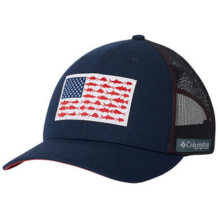 Columbia PFG Mesh Snap Back™ Fish Flag Ballcap COLNAVYFISH