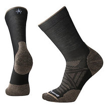 Smartwool Mens PhD Outdoor Light Crew Socks BLK/FOSSIL