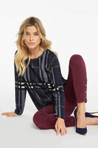 Charlie B Womens Plaid Sweater