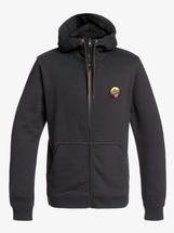 Quiksilver Men's Big Logo Snow Technical Zip-Up Hoodie BLACK