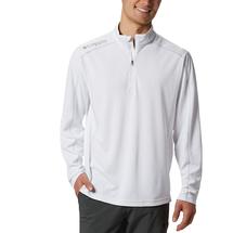 Columbia Mens PFG Low Drag 1/4 Zip Top WHITE
