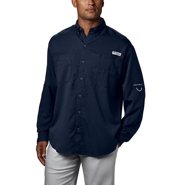 Columbia Men's Collegiate Navy Tamiami II Long Sleeve Shirt