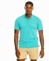 Southern Tide Men's Jack Heather Pique Performance Polo CARIBBEAN