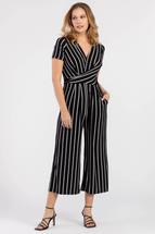 Tribal Women's Surplice Jumpsuit With Front Pockets ONYX