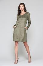 Joh Apparel Women's Aurora V-Neck Dress OLIVE