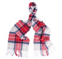 Barbour Merino Cashmere Tartan Scarf RED/GREY