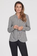 Tribal Women's Shirt With Front Twist BLACK