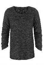 Tribal Women's Crew Neck Top w/Shirred Sleeves BLACK
