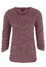 Tribal Women's Crew Neck Top w/Shirred Sleeves WINE