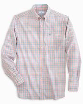 Southern Tide Men's Skipjack Micro Multicheck Shirt NAUTICALORANGE