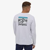 Patagonia Mens Long-Sleeved Line Logo Ridge Responsibili-Tee WHI