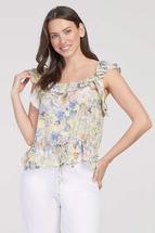 Tribal Women's Sleeveless Ruffled Crepe Blouse PEACHTULIP