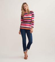 Hatley Women's 3/4 Sleeve Breton Stripe Tee MAGENTASTRIPES