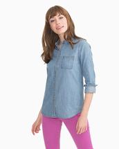 Southern Tide Women's Emery Chambray Button Down Shirt LIGHTINDIGO