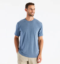 Free Fly Men's Bamboo Flex Pocket Tee HEATHERDEEPWATER