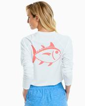 Southern Tide Women's Skipjack Long Sleeve Performance T-Shirt CLASSICWHITE