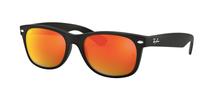 Ray-Ban New Wayfarer - Rubber Black w/Brown Mirror Red 622/69