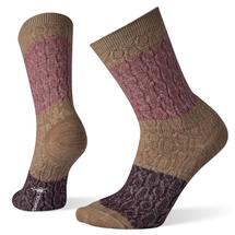 Smartwool Women's Color Block Cable Crew Socks FOSSIL
