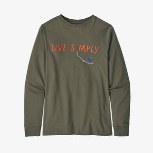 Patagonia Boys' Long-Sleeved Graphic Organic Cotton T-Shirt LIBN