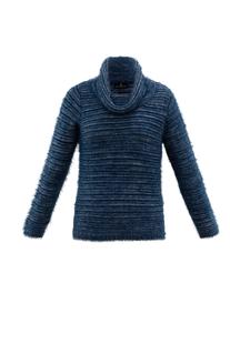 Marble Of Scotland Women's Marled Cowl Sweater MARINEBLUE
