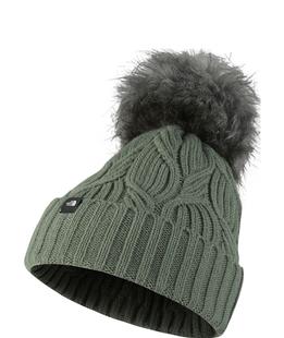 The North Face Youth Oh-Mega Fur Pom Beanie LAURELWREATHGREEN