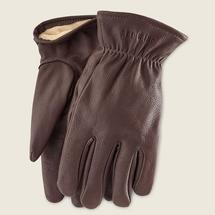 Red Wing Heritage Men's Lined Buckskin Leather Glove BROWN