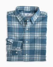 SOUTHERN TIDE MEN'S FLANNEL INTERCOASTAL CHAR PLAID SPORT SHIRT BLUEIVY