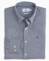 SOUTHERN TIDE MEN'S MICRO GINGHAM INTERCOASTAL PERFORMANCE SPORT SHIRT TRUENAVY