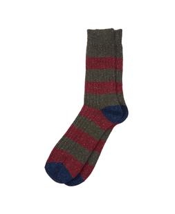 Barbour Men's Houghton Stripe Socks OLIVE/RED