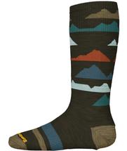 Smartwool Kids' Wintersport Full Cushion Mountain Pattern Over The Calf Socks MILITARYOLIVE