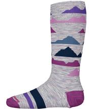 Smartwool Kids' Wintersport Full Cushion Mountain Pattern Over The Calf Socks PURPLEECLIPSE