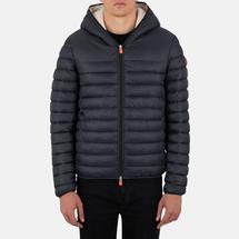 Save The Duck Men's Nathan Faux Fur Lined Hooded Jacket BLACK