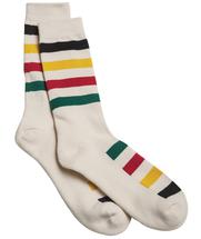 PENDLETON GLACIER NATIONAL PARK STRIPE CREW SOCKS NATURAL