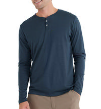 Free Fly Men's Bamboo Heritage Henley BLUEDUSK