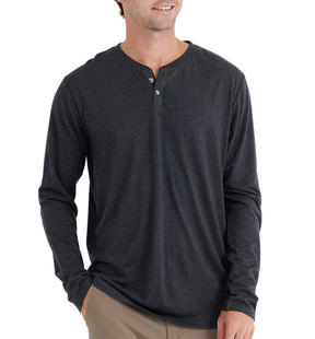 Free Fly Men's Bamboo Heritage Henley HEATHERBLACK