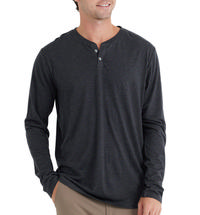 Free Fly Men's Bamboo Heritage Henley HEATHERBLACK