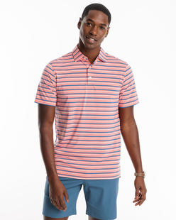 Southern Tide Men's Brrr-eeze Basin Stripe Performance Polo ROUGERED