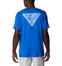 Columbia Men's PFG Triangle Fill Tech Tee Short Sleeve BLUEMACAWBLU