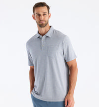 Free Fly Men's Bamboo Heritage Polo LIGHTHEATHERGREY