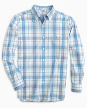 Southern Tide Men's Ormond Plaid Intercoastal Performance Sport Shirt NIAGRA