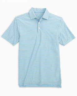 Southern Tide Men's Brrr-eeze Dunes Stripe Performance Polo Shirt BRISKBLUE